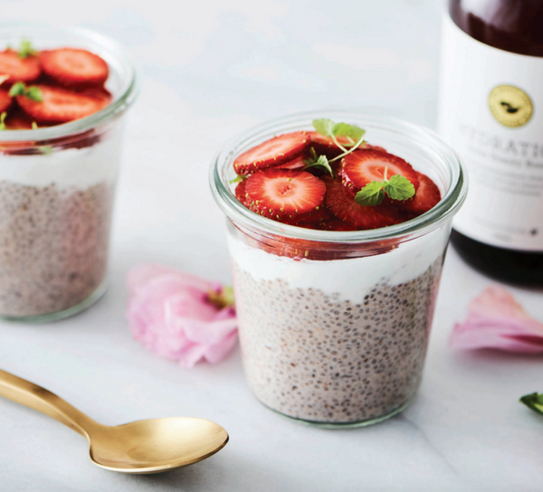 Glow Recipe: Strawberry, Peach & Rosewater Chia Pudding