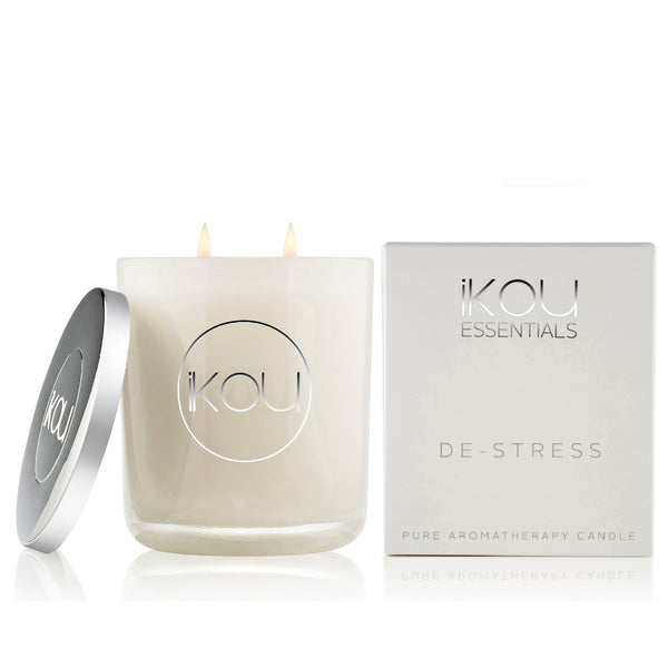 iKOU Aromatherapy Candle Glass De-Stress (Large) - Beauty Affairs